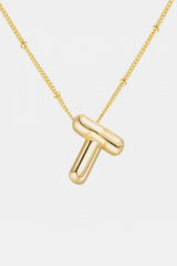 Bravada Gold-Plated Bubble Initial Necklace T- Z