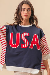 BiBi USA Letter Patchwork Short Sleeve T - Shirt T - Shirts BiBi Fashion Bravada