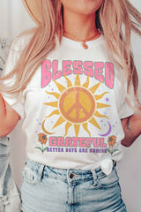 Blessed Grateful Better Days Vintage Graphic Tee T - Shirts Concert Fashion Bravada