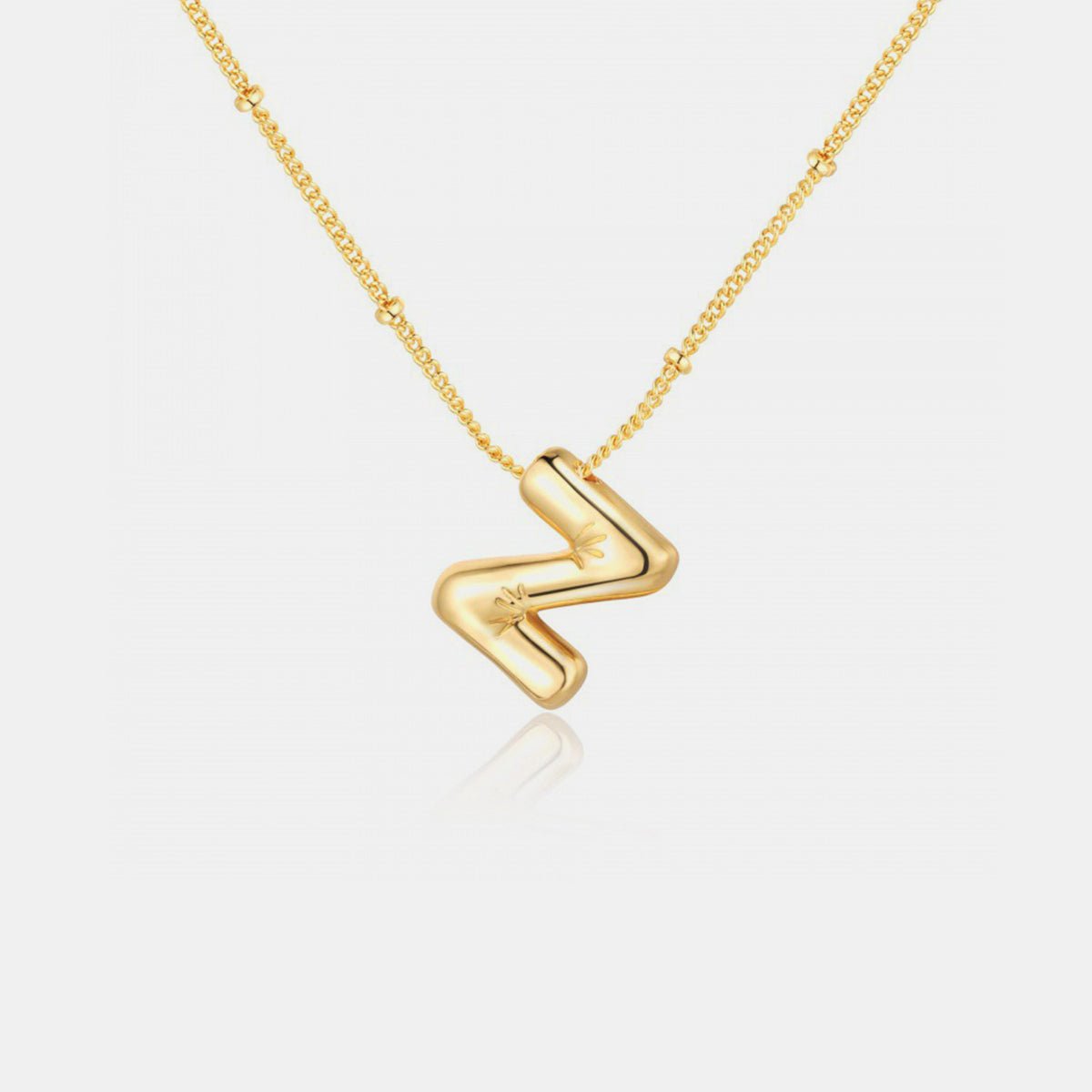 Bravada Gold - Plated Bubble Initial Necklace T - Z Necklaces Featured Fashion Bravada