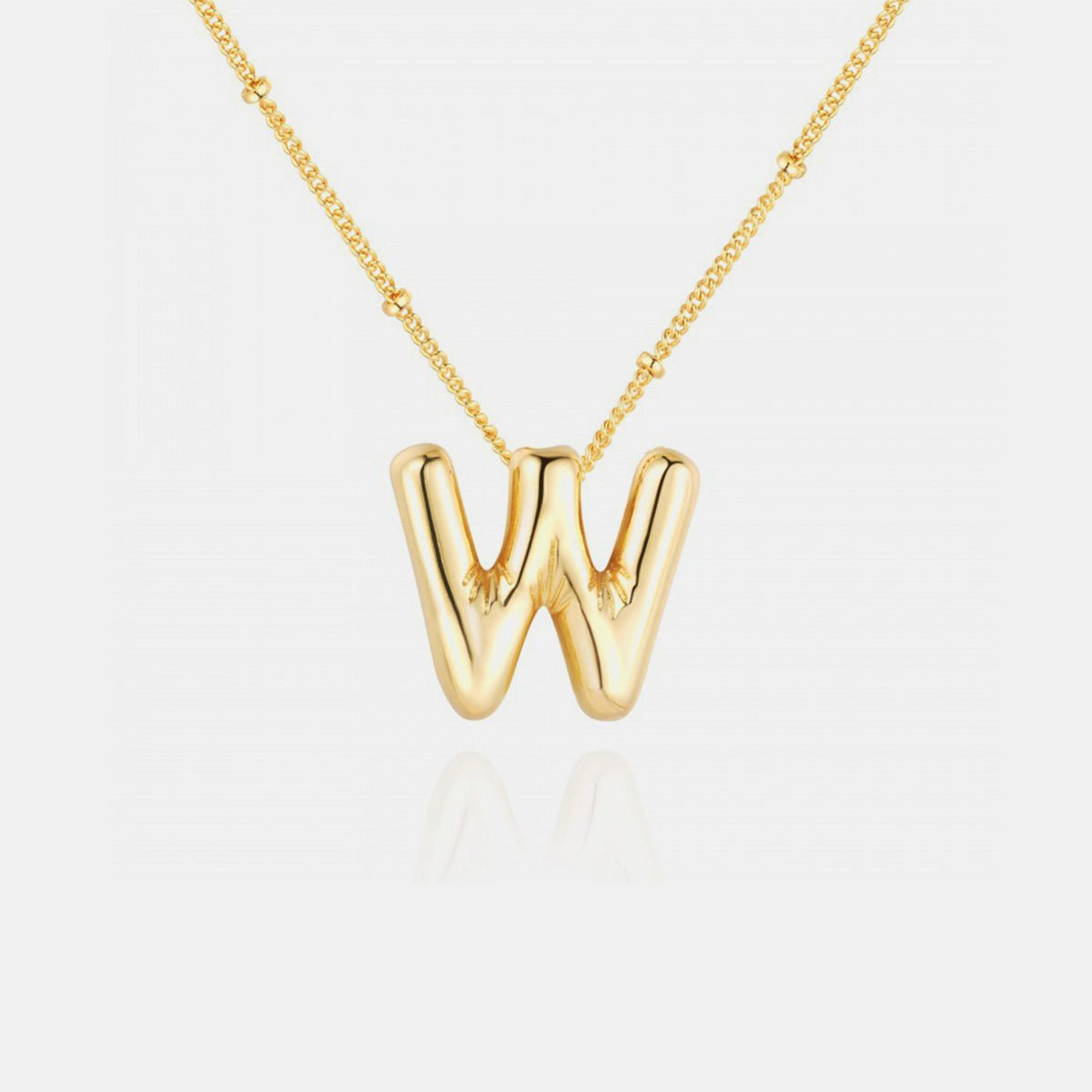 Bravada Gold - Plated Bubble Initial Necklace T - Z Necklaces Featured Fashion Bravada