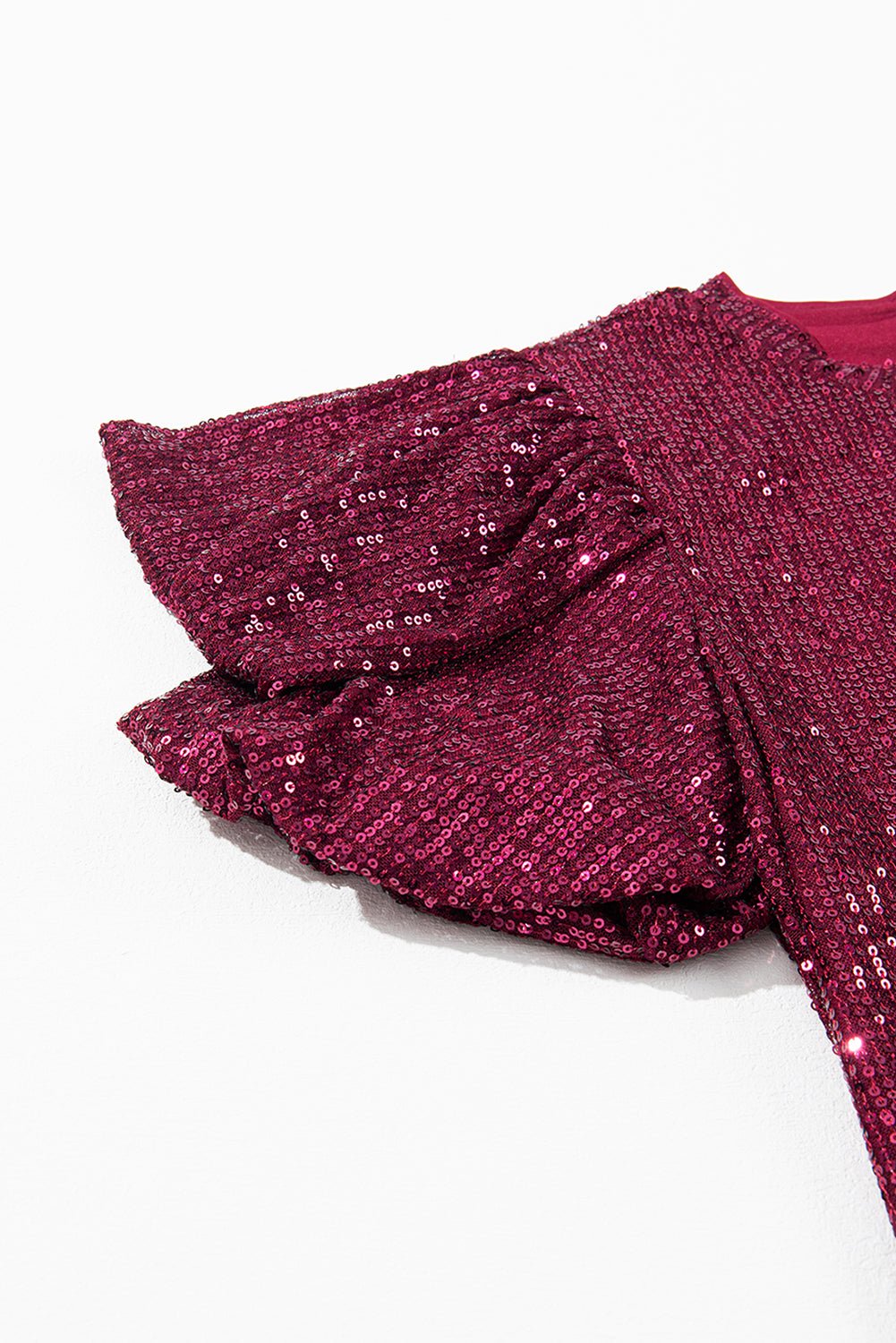 Burgundy Glitter Sequin Blouse Tops/Blouses & Shirts blouses Bravada Fashion