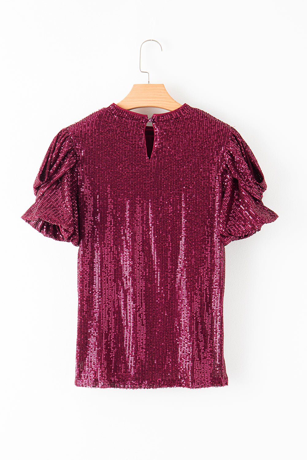 Burgundy Glitter Sequin Blouse Tops/Blouses & Shirts blouses Bravada Fashion