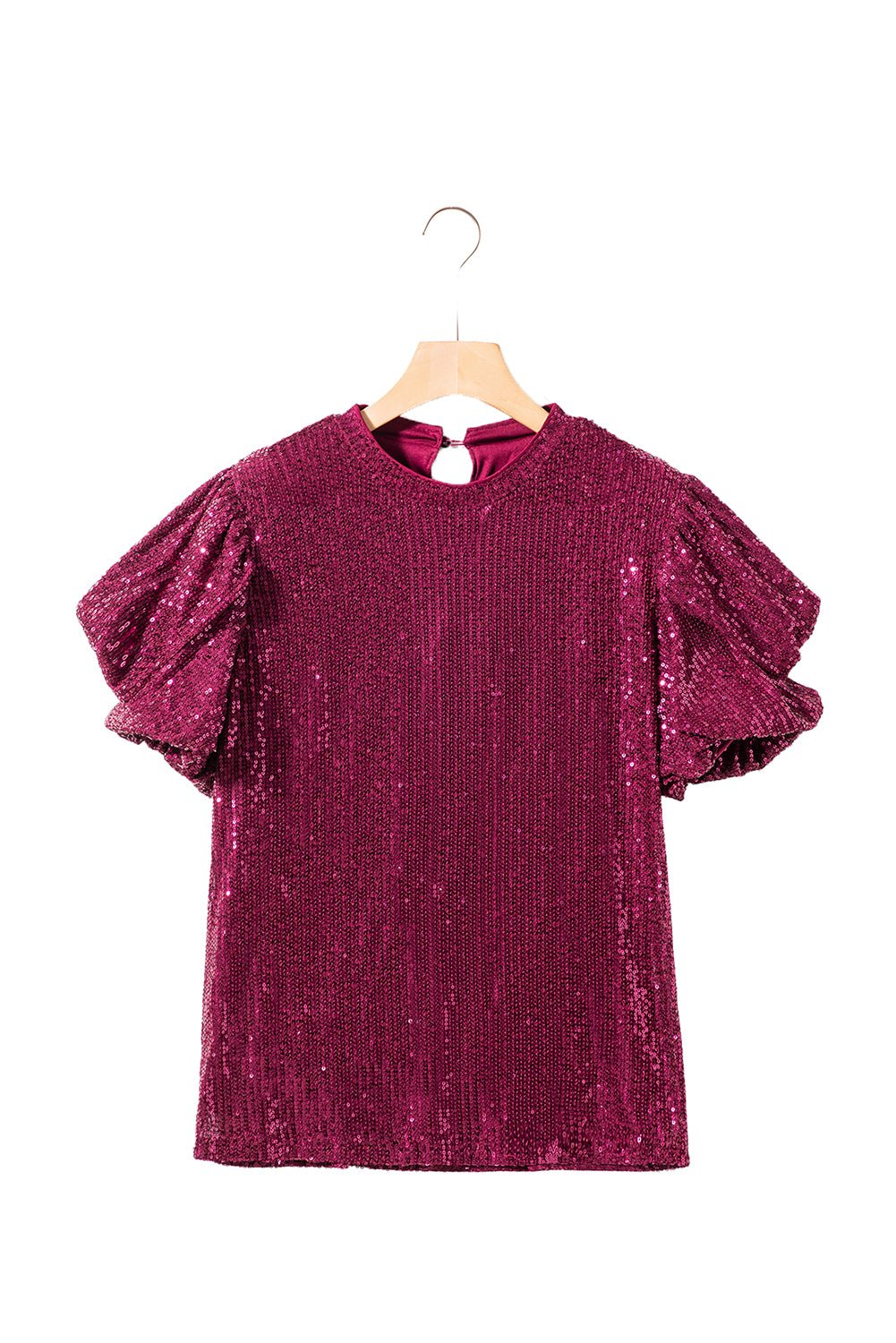 Burgundy Glitter Sequin Blouse Tops/Blouses & Shirts blouses Bravada Fashion