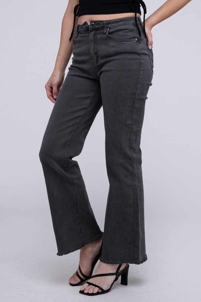 Classic Bell Cotton Hem Straight Wide Pants Jeans Contemporary Fashion Bravada