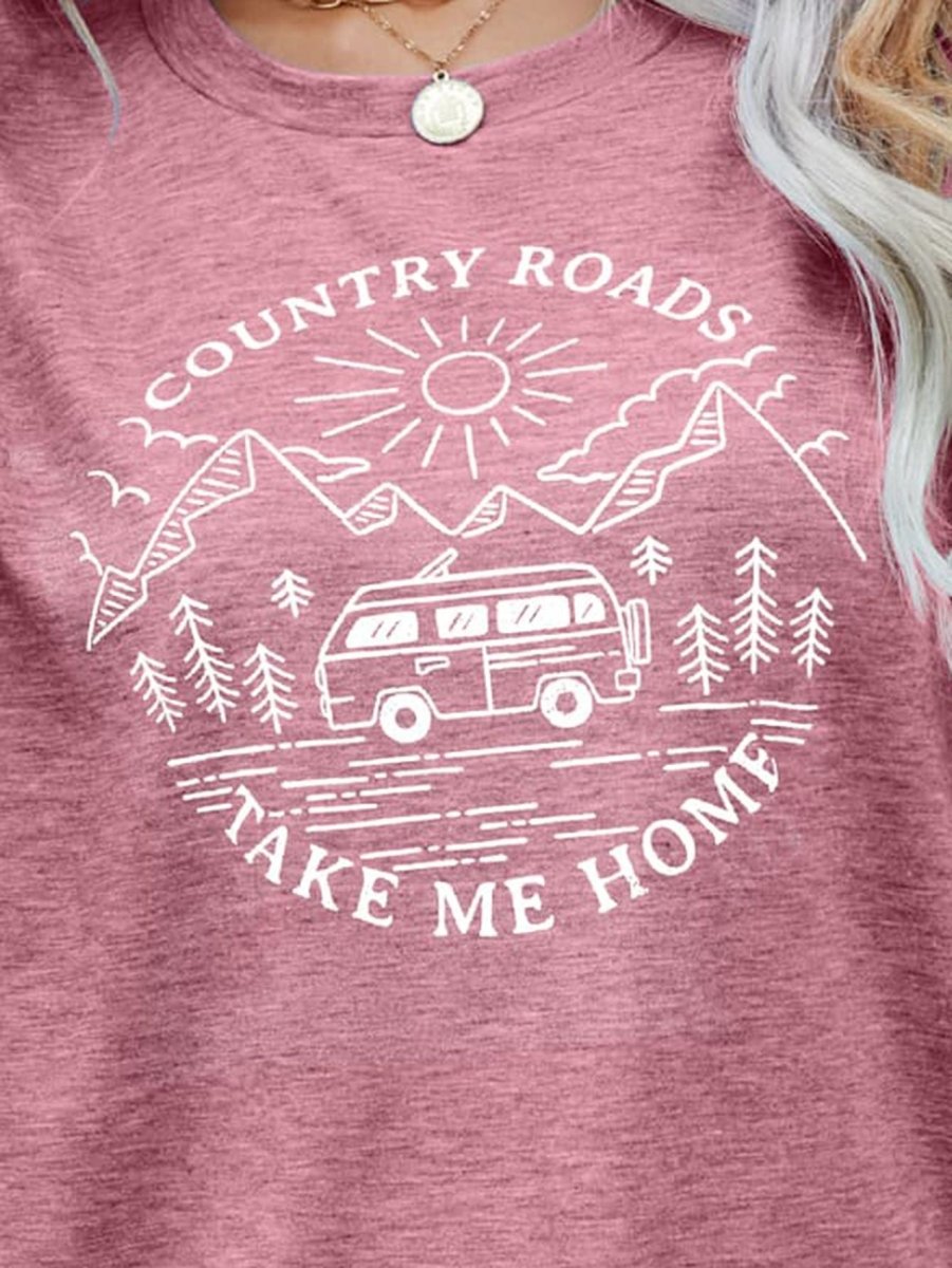Country Roads Take Me Home Women's T - Shirt T - Shirts Graphic Tees Fashion Bravada