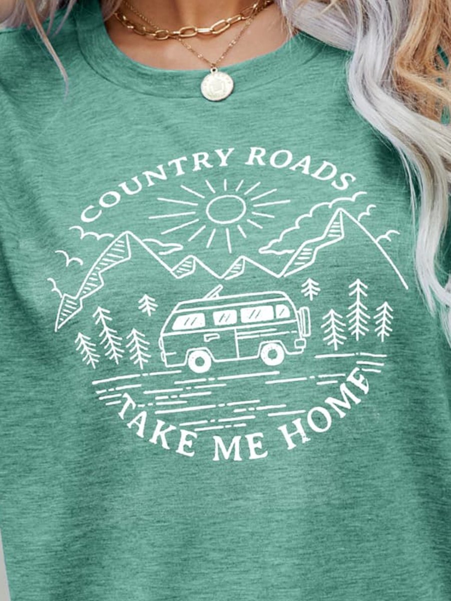 Country Roads Take Me Home Women's T - Shirt T - Shirts Graphic Tees Fashion Bravada