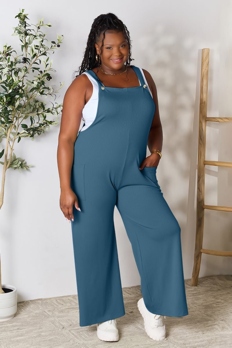 Double Take Wide Strap Overalls Jumpsuits Jumpsuits Fashion Bravada