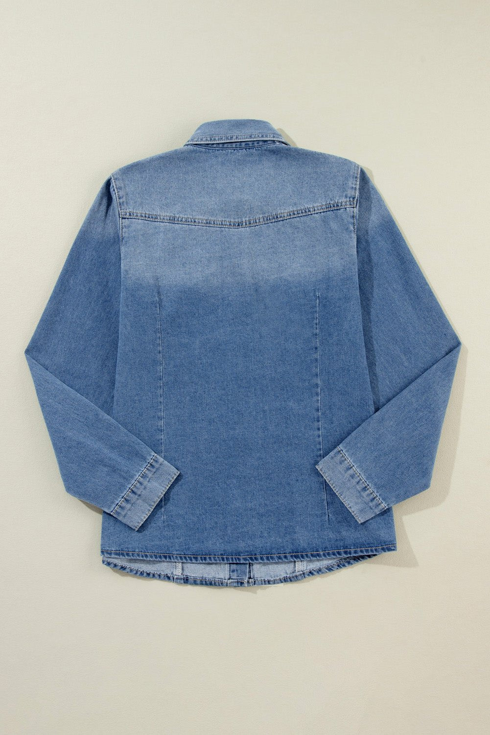 Dusk Blue Slim Denim Shirt Tops/Blouses & Shirts Best In Stock Bravada Fashion