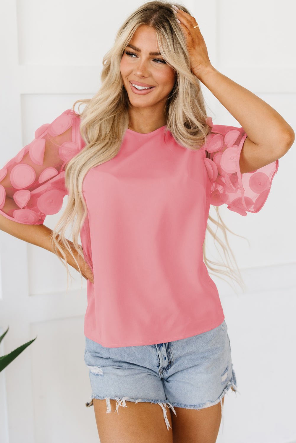 Dusty Pink Applique Blouse Tops/Blouses & Shirts Channel0 Bravada Fashion