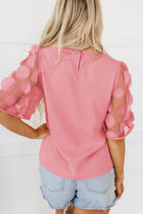 Dusty Pink Applique Blouse Tops/Blouses & Shirts Channel0 Bravada Fashion