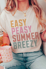 Easy Peasy Summer Breezy Graphic Tee T - Shirts Cotton Fashion Bravada