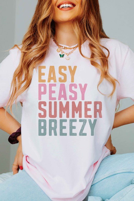 Easy Peasy Summer Breezy Graphic Tee T - Shirts Cotton Fashion Bravada