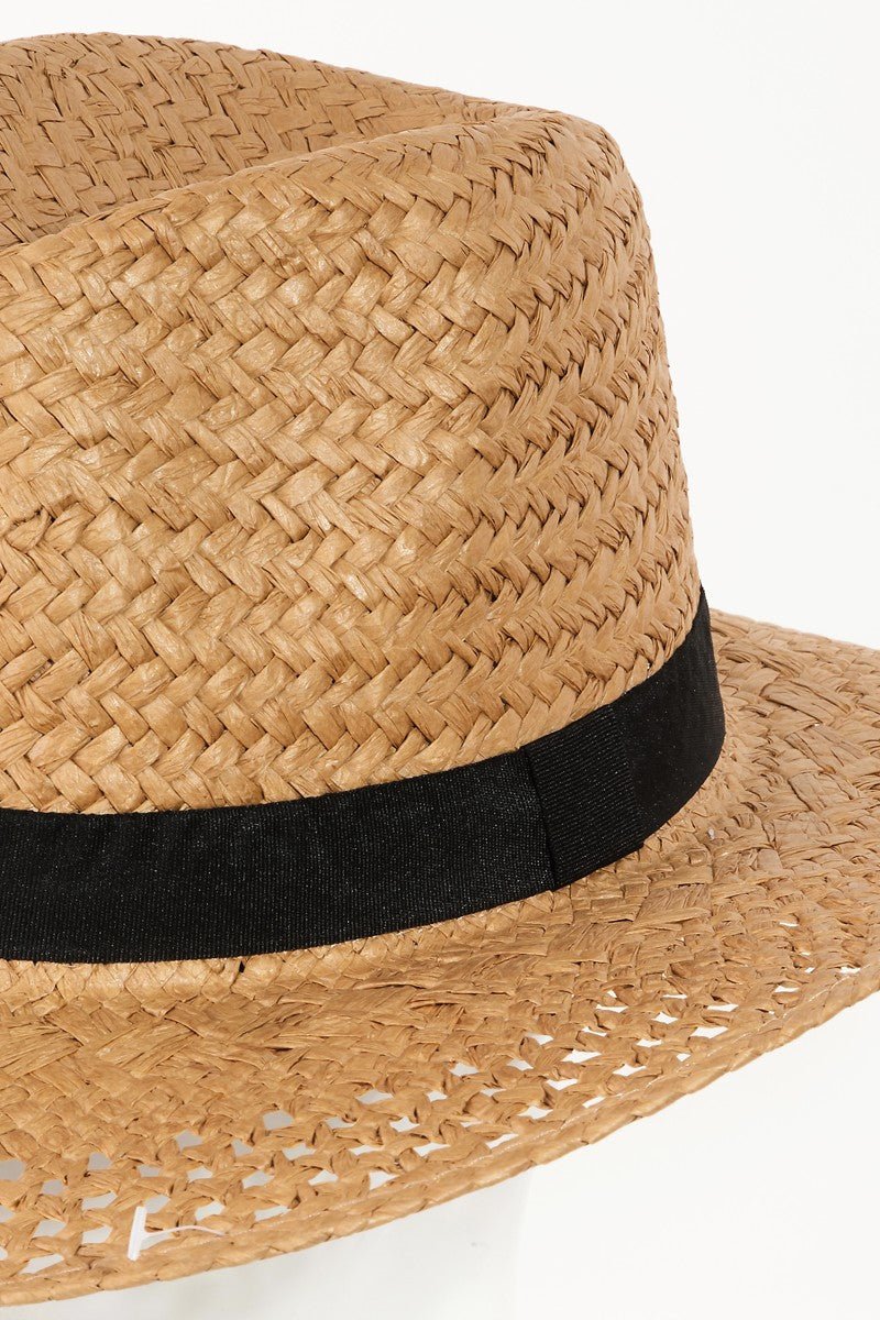 Fame Basket Weave Straw Sun Hat Hats Fame Accessories Fashion Bravada