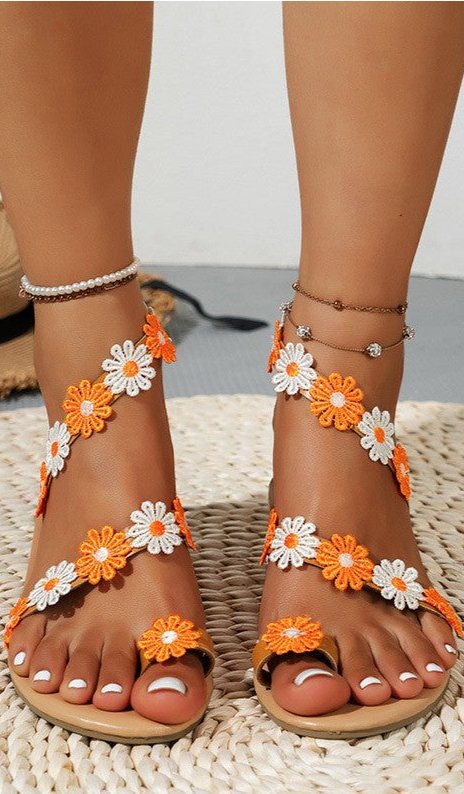 Flower Bloom Flat Sandals Footwear Ship From Overseas Fashion Bravada