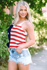 Free Country US Flag Knit Women's Cami Cami Camis Fashion Bravada