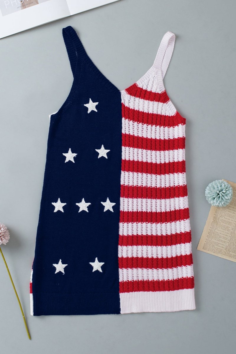 Free Country US Flag Knit Women's Cami Cami Camis Fashion Bravada