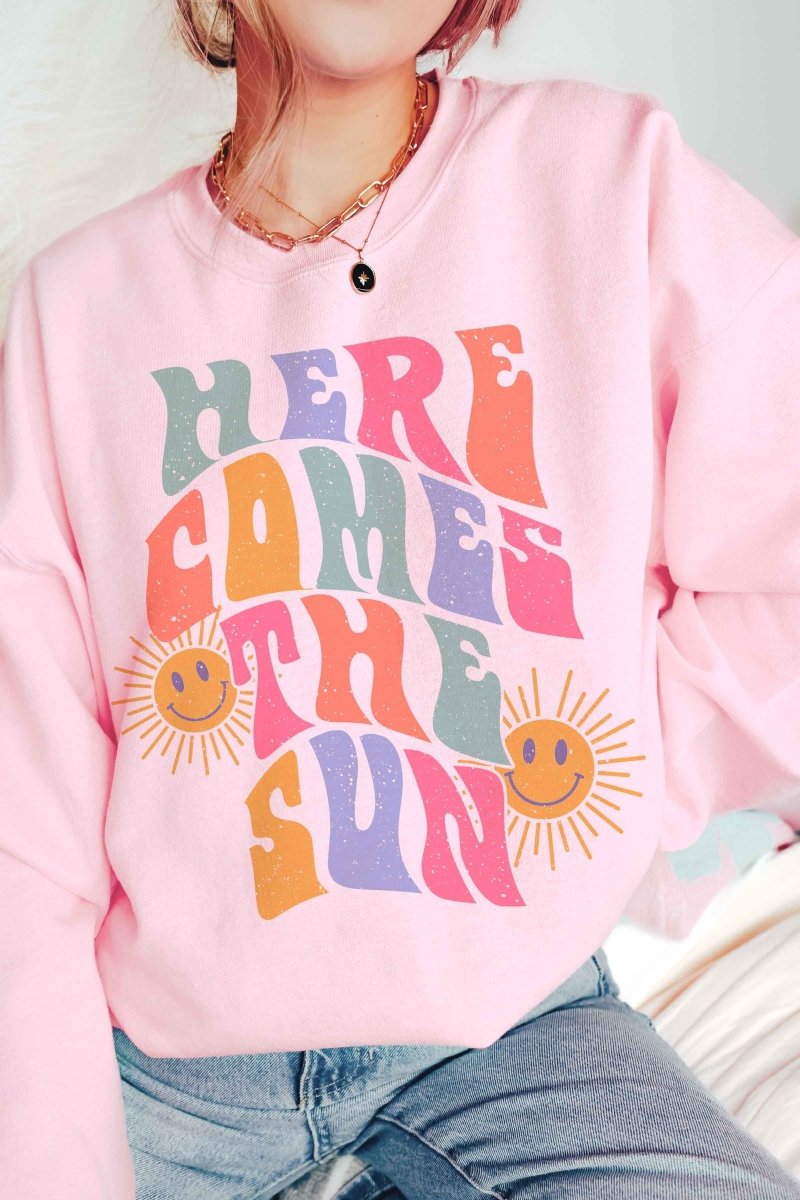 Here Comes The Sun Graphic Sweatshirt Sweatshirts Cotton/Poly Fashion Bravada
