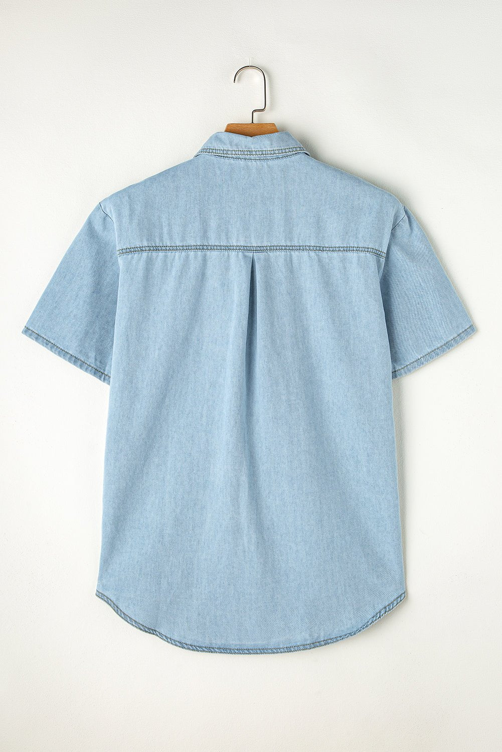 Mist Blue Vintage Hem Shirt Tops/Blouses & Shirts Channel0 Bravada Fashion