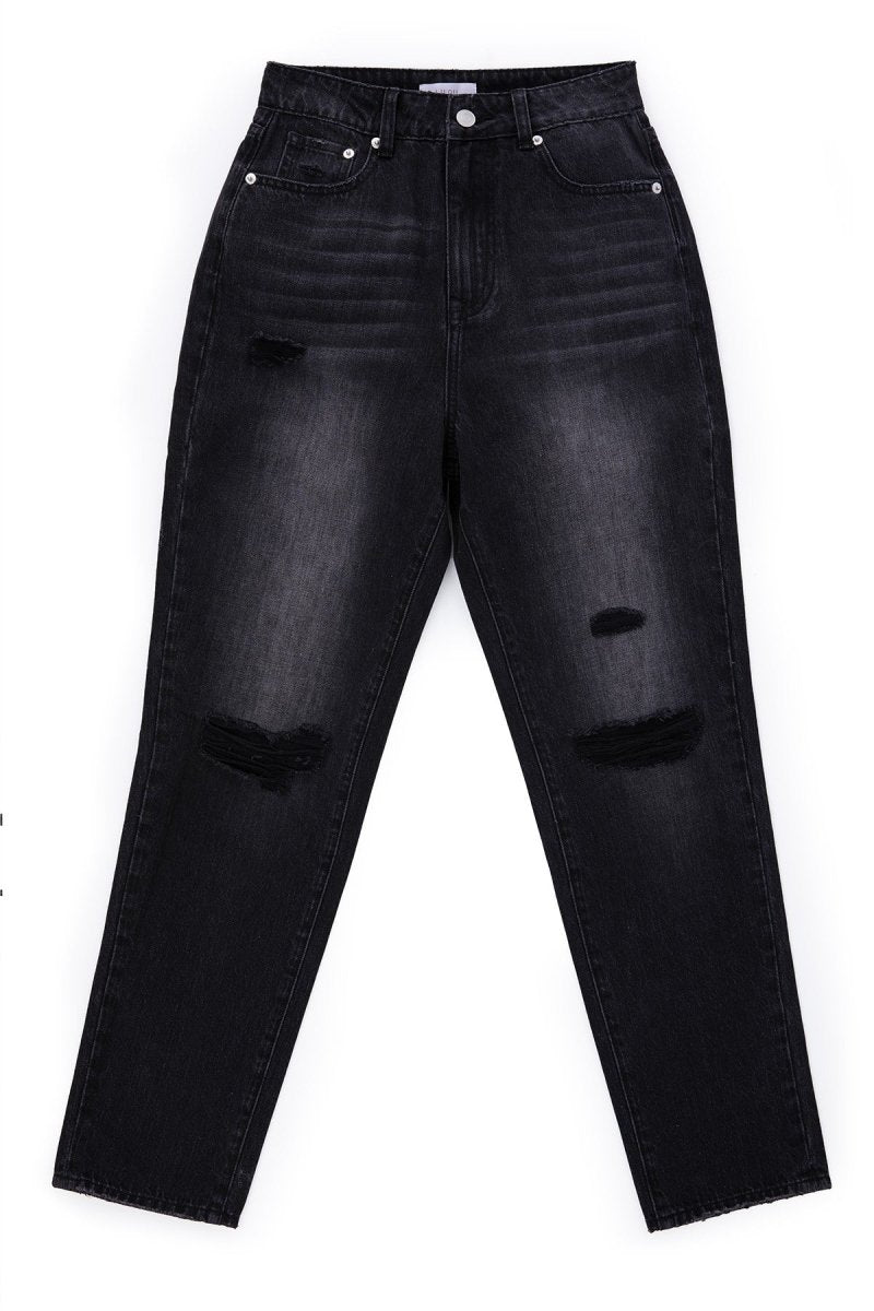 Moonlit Stroll Black Straight Jeans Jeans Bottoms Fashion Bravada