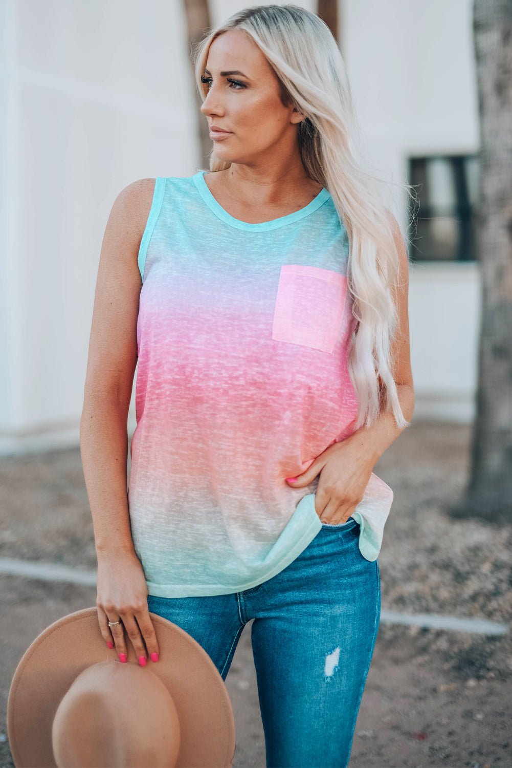 Multicolor Ombre Tank Top Tops/Tank Tops DL Exclusive Bravada Fashion