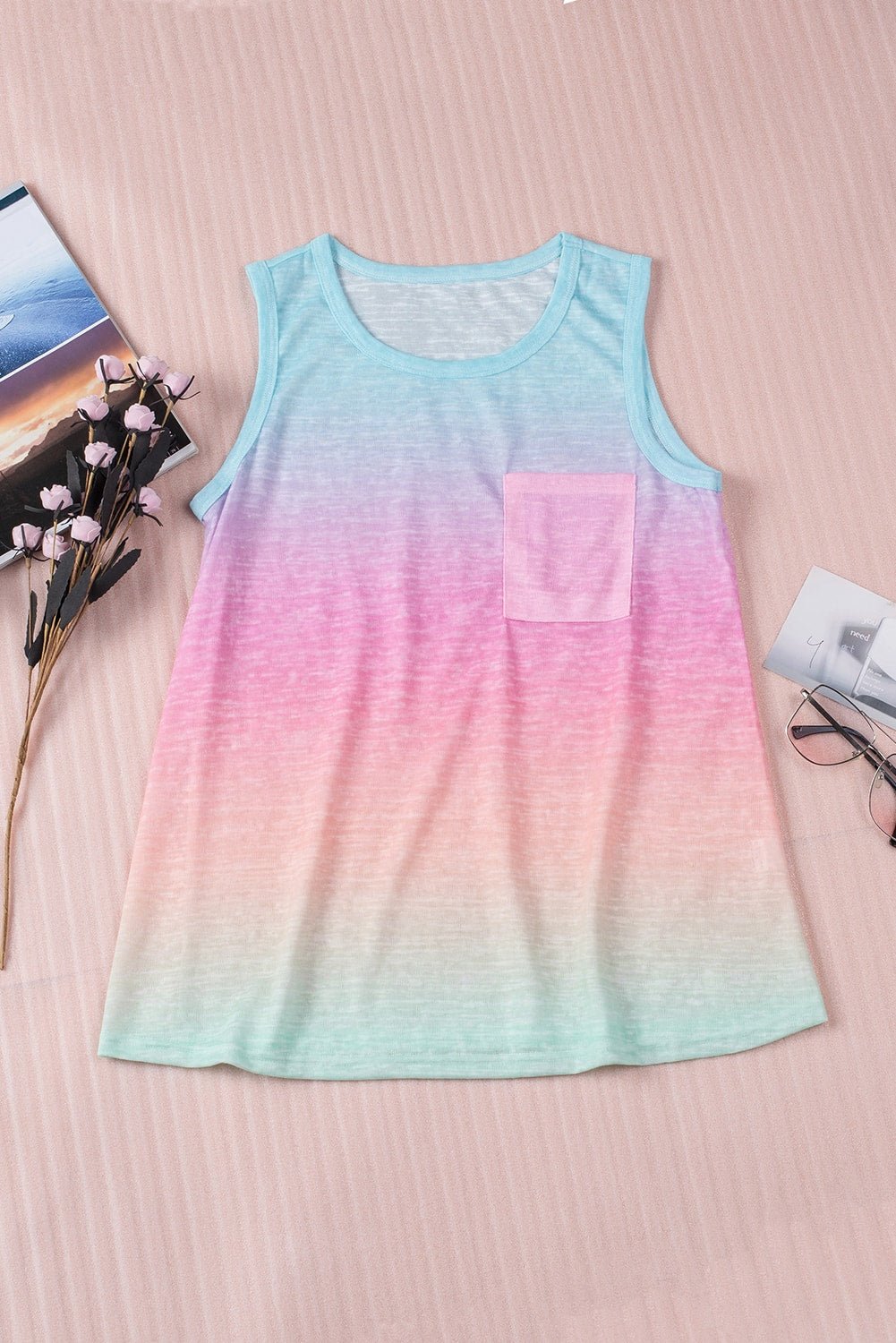 Multicolor Ombre Tank Top Tops/Tank Tops DL Exclusive Bravada Fashion