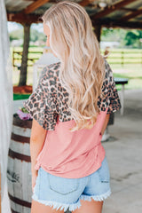 Pink Leopard Sequin Top Tops/Tops & Tees New Bravada Fashion