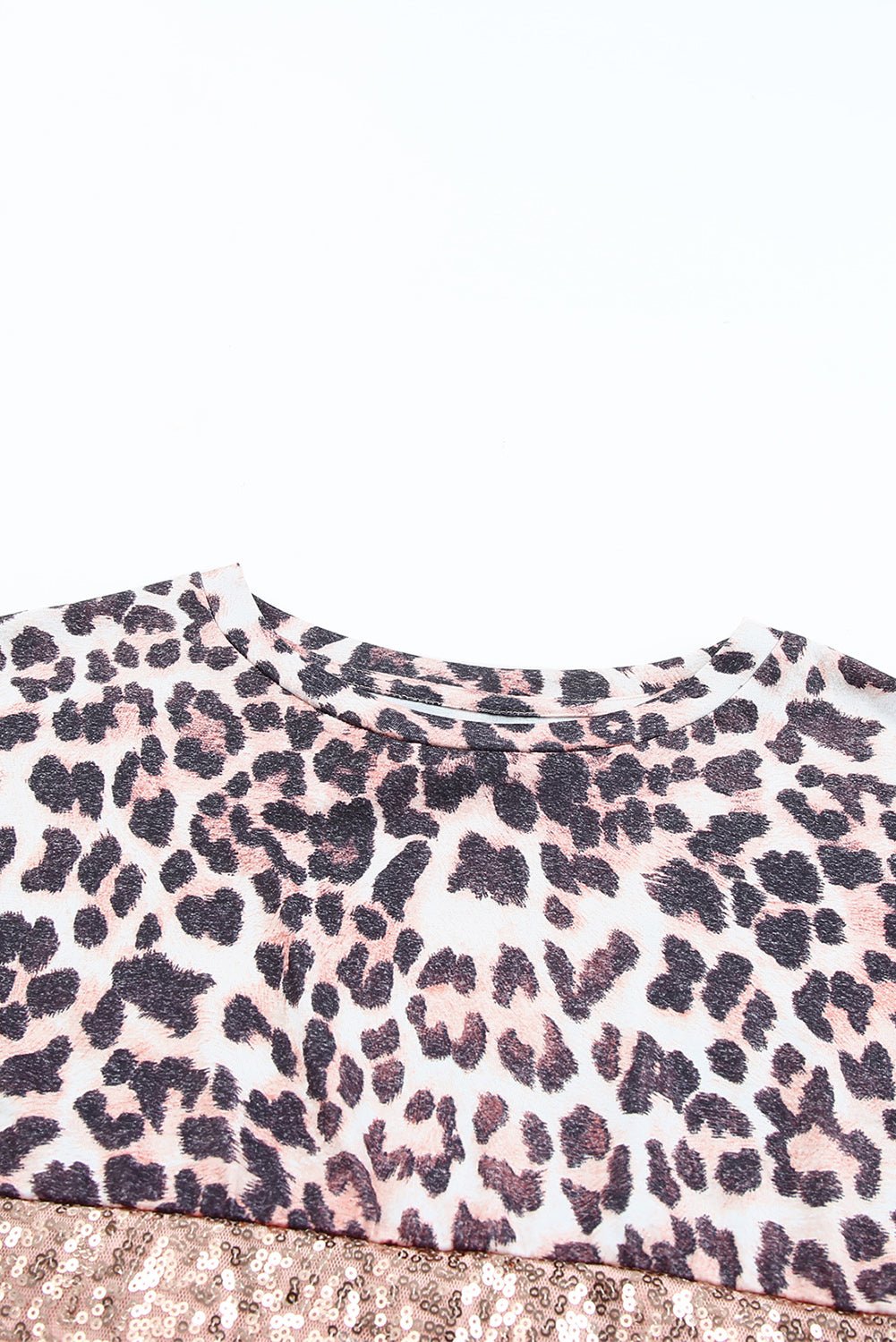 Pink Leopard Sequin Top Tops/Tops & Tees New Bravada Fashion