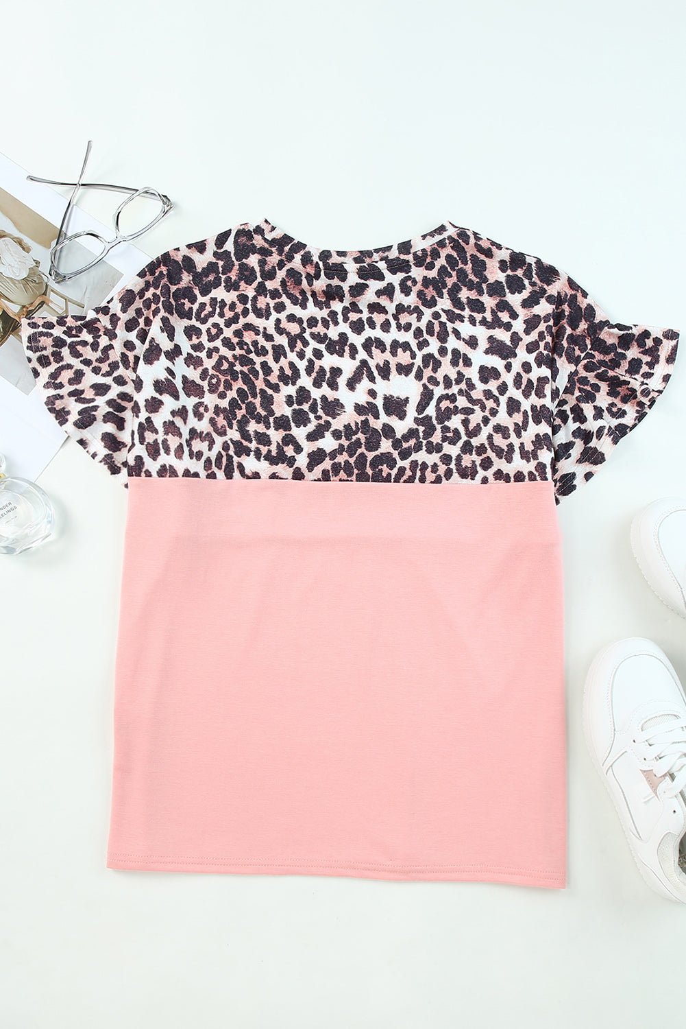 Pink Leopard Sequin Top Tops/Tops & Tees New Bravada Fashion