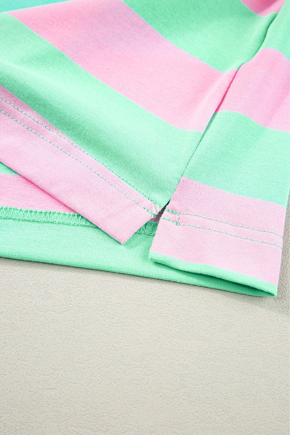 Pink Stripe Color block Cotton Tee Tops/Tops & Tees Best In Stock Bravada Fashion