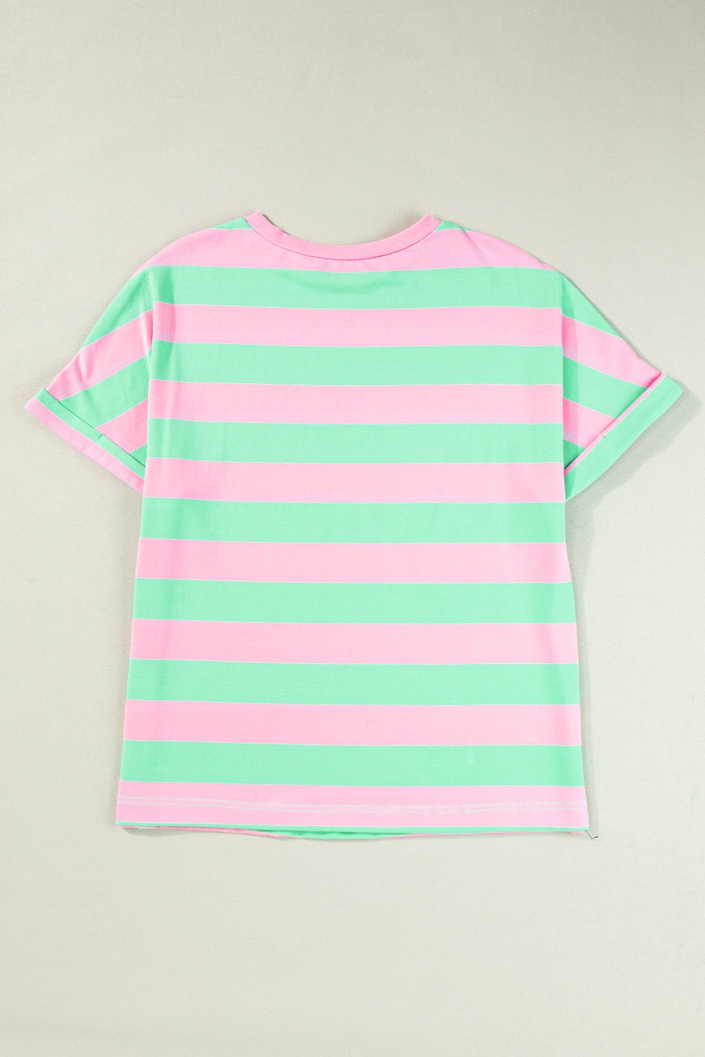 Pink Stripe Color block Cotton Tee Tops/Tops & Tees Best In Stock Bravada Fashion