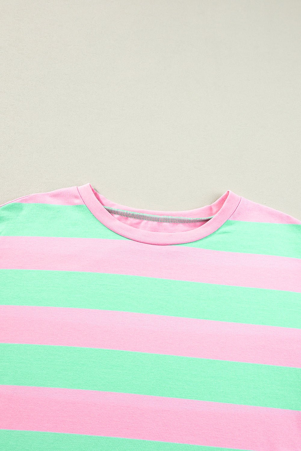 Pink Stripe Color block Cotton Tee Tops/Tops & Tees Best In Stock Bravada Fashion