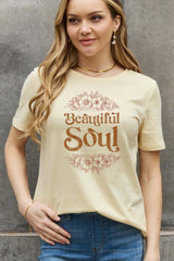 Simply Love Full Size BEAUTIFUL SOUL Women's T - Shirt T - Shirts Graphics Fashion Bravada