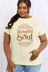 Simply Love Full Size BEAUTIFUL SOUL Women's T - Shirt T - Shirts Graphics Fashion Bravada