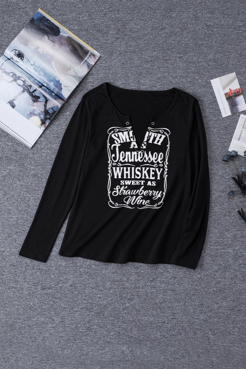 Smooth As Tennessee Whiskey Long Sleeve T - Shirt T - Shirts Graphics Fashion Bravada