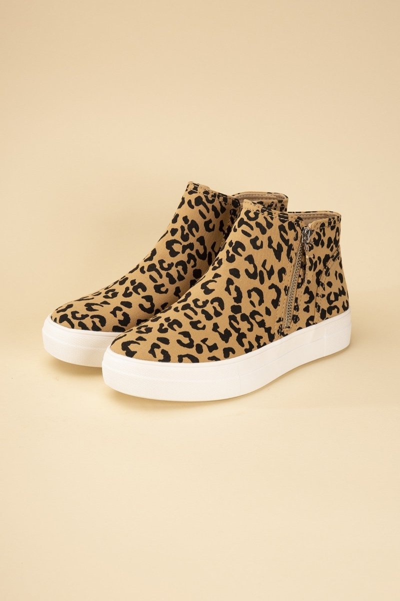 Take The Fast Route High Top Leopard Sneakers Footwear Fashion Bravada