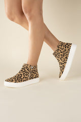 Take The Fast Route High Top Leopard Sneakers Footwear Fashion Bravada