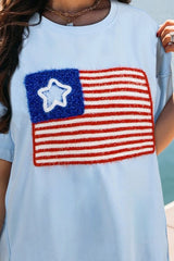 US Flag Free Patriotic Women's Graphic T - Shirt T - Shirts Graphics Fashion Bravada