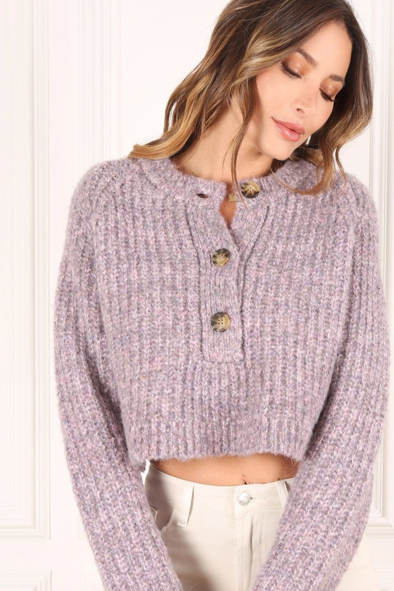 Warm Heart Mélange Sweater Top Sweaters Fashion Bravada