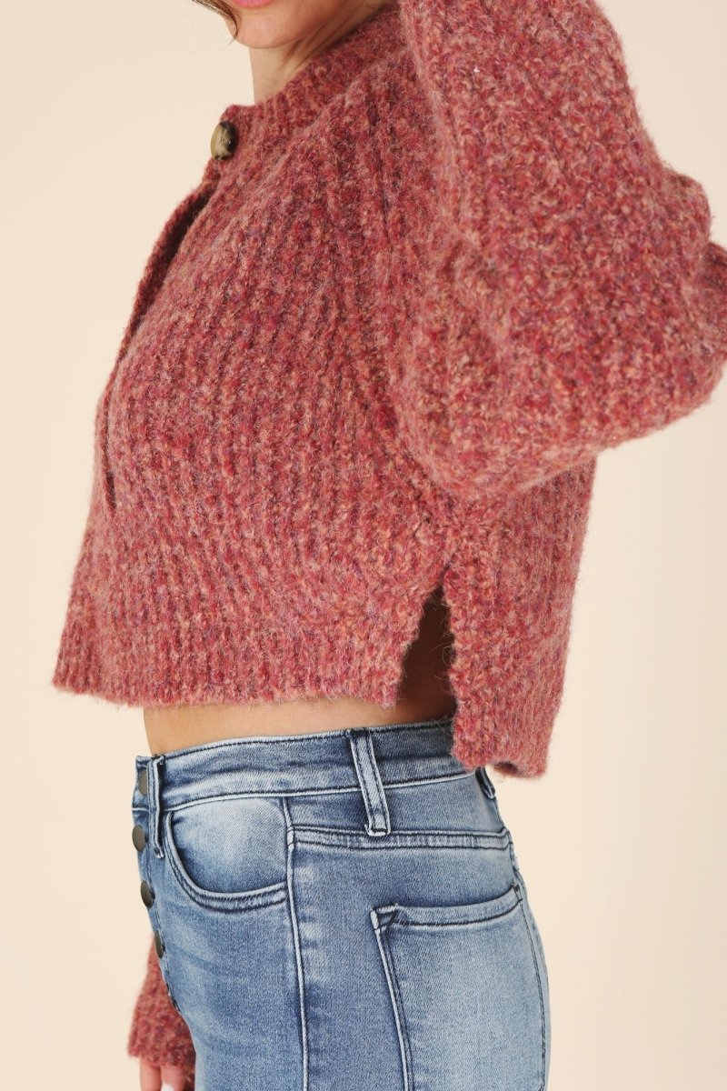 Warm Heart Mélange Sweater Top Sweaters Fashion Bravada