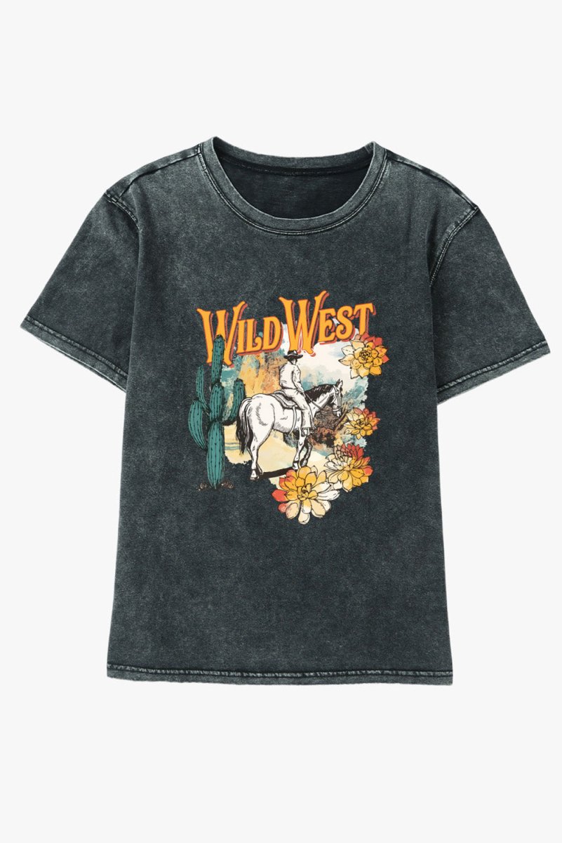 Wild West Graphic T - Shirt T - Shirts Graphic Tees Fashion Bravada